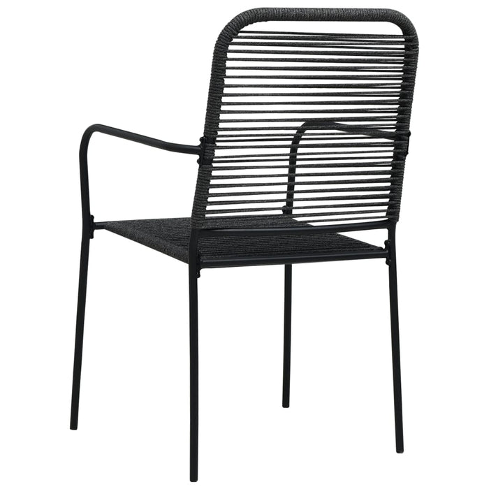 Set mobilier de grădină, 7 piese, negru, sticlă și oțel WALTI