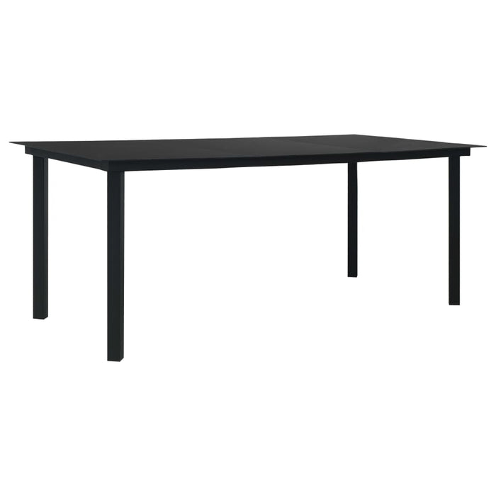 Set mobilier de grădină, 9 piese, negru, sticlă și oțel WALTI