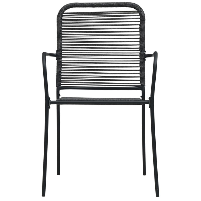 Set mobilier de grădină, 9 piese, negru, sticlă și oțel WALTI