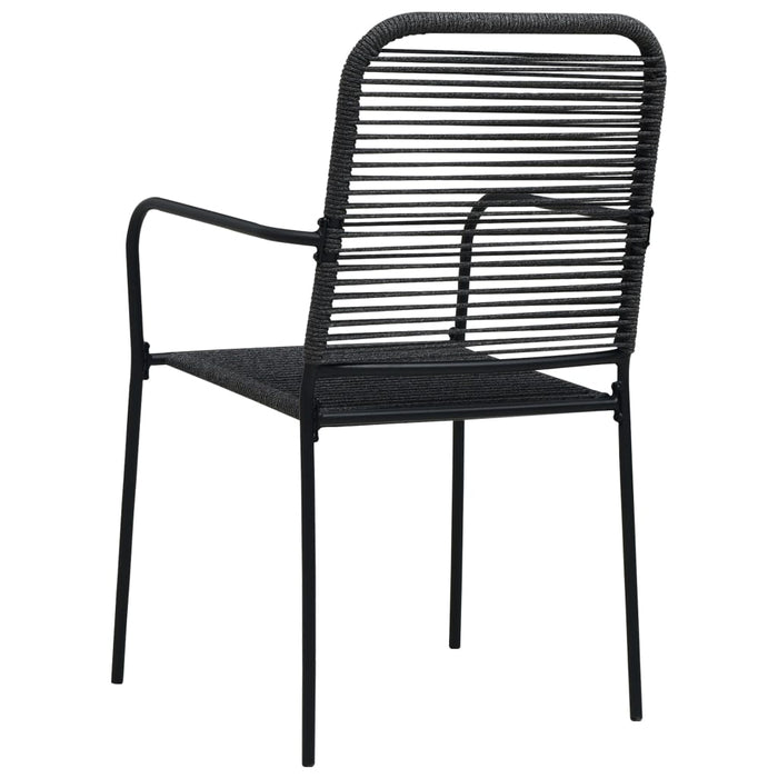 Set mobilier de grădină, 9 piese, negru, sticlă și oțel WALTI