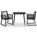 Set mobilier de exterior, 3 piese, negru, ratan PVC - WALTI WALTI
