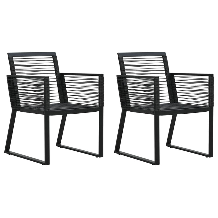 Set mobilier de exterior, 3 piese, negru, ratan PVC - WALTI WALTI