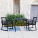 Set mobilier de exterior, 3 piese, negru, ratan PVC - WALTI WALTI