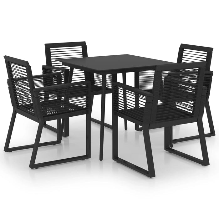 Set mobilier de exterior, 5 piese, negru, ratan PVC - WALTI WALTI