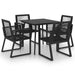 Set mobilier de exterior, 5 piese, negru, ratan PVC - WALTI WALTI