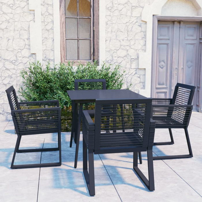 Set mobilier de exterior, 5 piese, negru, ratan PVC - WALTI WALTI