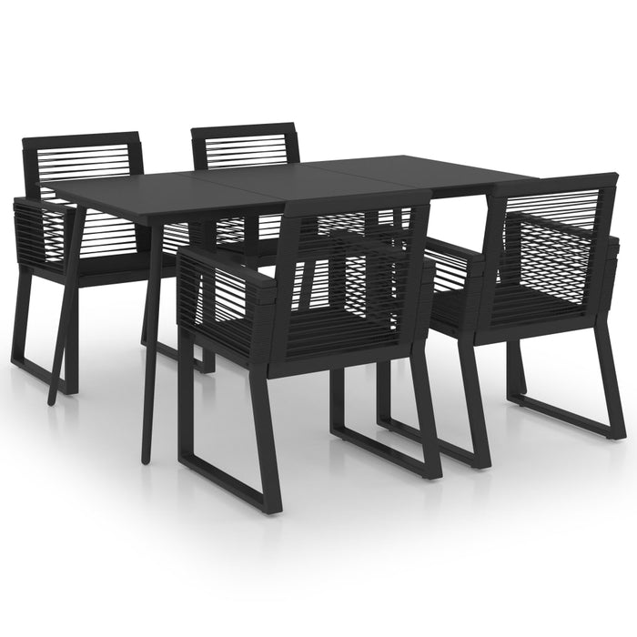 Set mobilier de exterior, 5 piese, negru, ratan PVC - WALTI WALTI