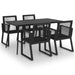 Set mobilier de exterior, 5 piese, negru, ratan PVC - WALTI WALTI