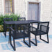 Set mobilier de exterior, 5 piese, negru, ratan PVC - WALTI WALTI