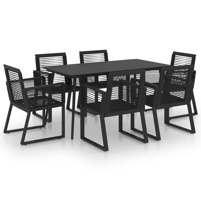 Set mobilier de exterior, 7 piese, negru, ratan PVC - WALTI WALTI
