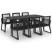 Set mobilier de exterior, 7 piese, negru, ratan PVC - WALTI WALTI