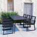 Set mobilier de exterior, 7 piese, negru, ratan PVC - WALTI WALTI