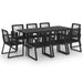 Set mobilier de exterior, 9 piese, negru, ratan PVC - WALTI WALTI