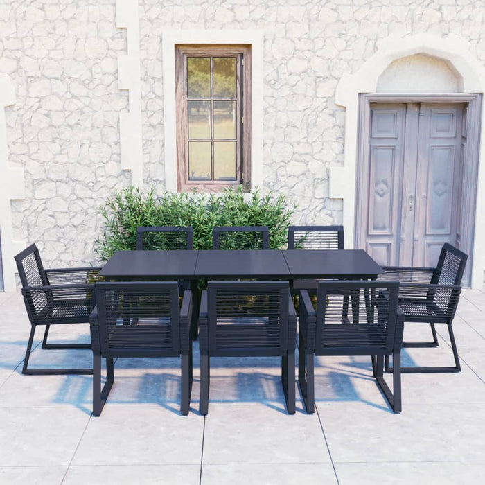Set mobilier de exterior, 9 piese, negru, ratan PVC - WALTI WALTI