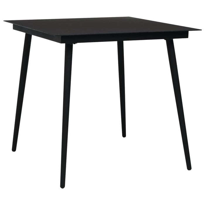 Set mobilier de exterior, 3 piese, negru, ratan PVC WALTI