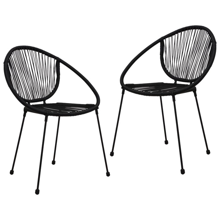 Set mobilier de exterior, 3 piese, negru, ratan PVC WALTI