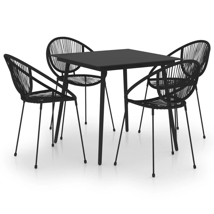 Set mobilier de exterior, 5 piese, negru, ratan PVC WALTI