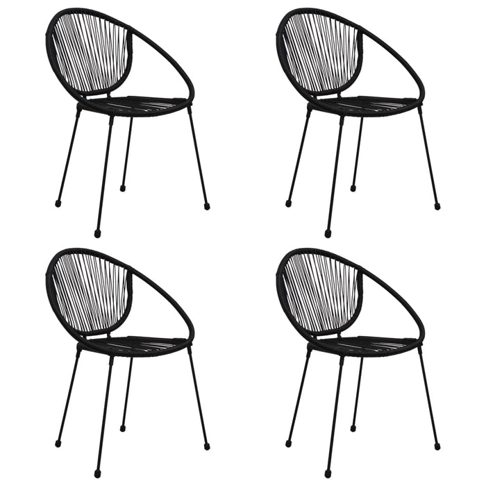 Set mobilier de exterior, 5 piese, negru, ratan PVC WALTI