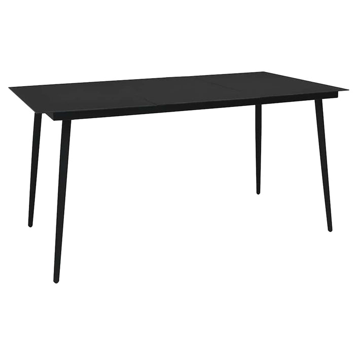 Set mobilier de exterior, 5 piese, negru, ratan PVC WALTI