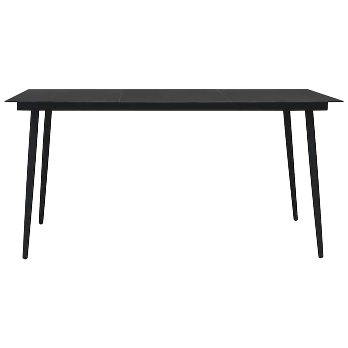 Set mobilier de exterior, 5 piese, negru, ratan PVC WALTI