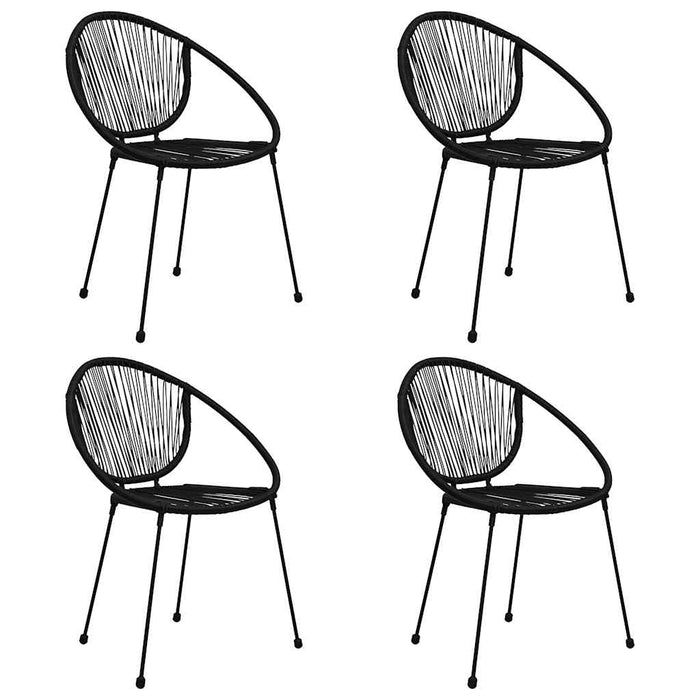 Set mobilier de exterior, 5 piese, negru, ratan PVC WALTI