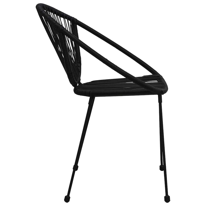 Set mobilier de exterior, 5 piese, negru, ratan PVC WALTI
