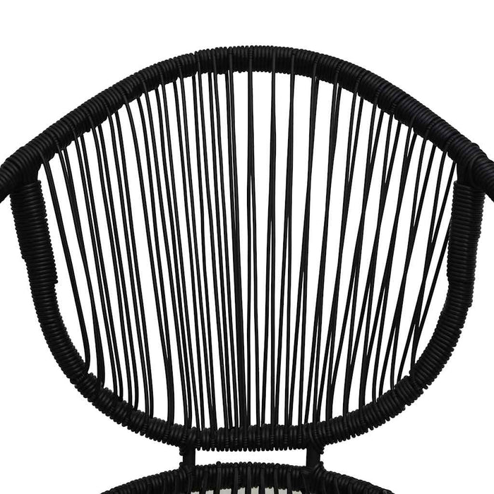 Set mobilier de exterior, 5 piese, negru, ratan PVC WALTI
