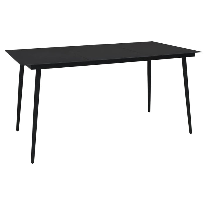Set mobilier de exterior, 7 piese, negru, ratan PVC WALTI