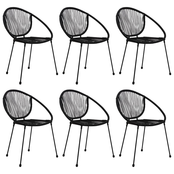 Set mobilier de exterior, 7 piese, negru, ratan PVC WALTI