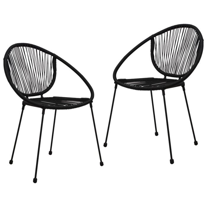 Set mobilier de exterior, 3 piese, negru, ratan PVC WALTI