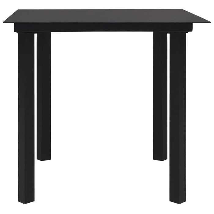 Set mobilier de exterior, 3 piese, negru, ratan PVC WALTI