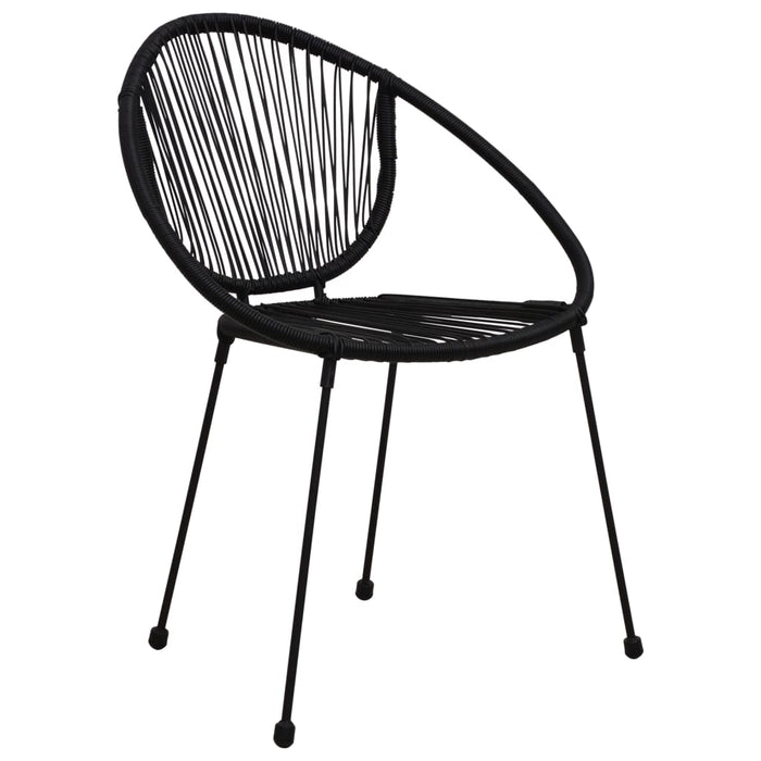 Set mobilier de exterior, 5 piese, negru, ratan PVC WALTI