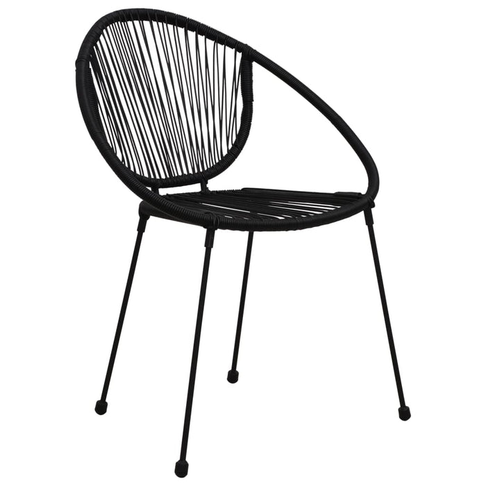 Set mobilier de exterior, 7 piese, negru, ratan PVC WALTI