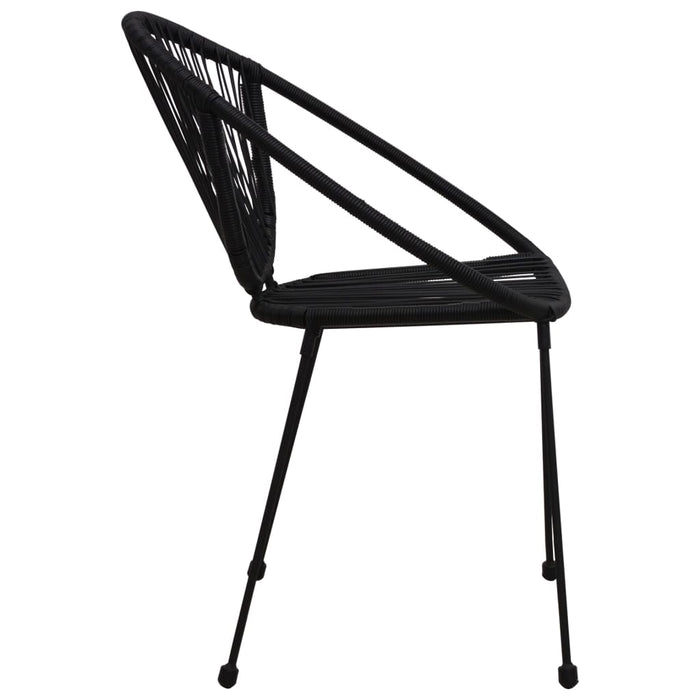 Set mobilier de exterior, 7 piese, negru, ratan PVC WALTI