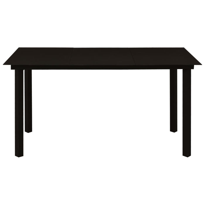 Set mobilier de exterior, 7 piese, negru, ratan PVC WALTI