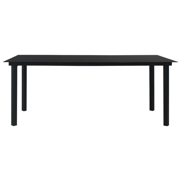 Set mobilier de exterior, 7 piese, negru, ratan PVC WALTI