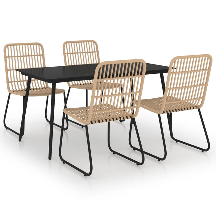 Set mobilier de exterior, 5 piese, poliratan și sticlă - WALTI WALTI