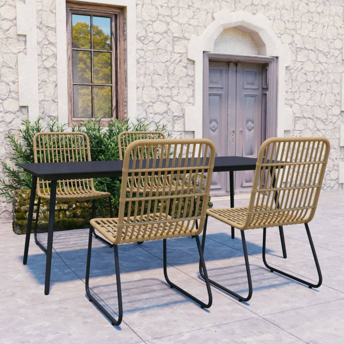 Set mobilier de exterior, 5 piese, poliratan și sticlă - WALTI WALTI