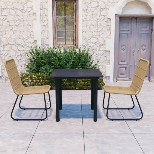 Set mobilier de exterior, 3 piese, poliratan și sticlă - WALTI WALTI
