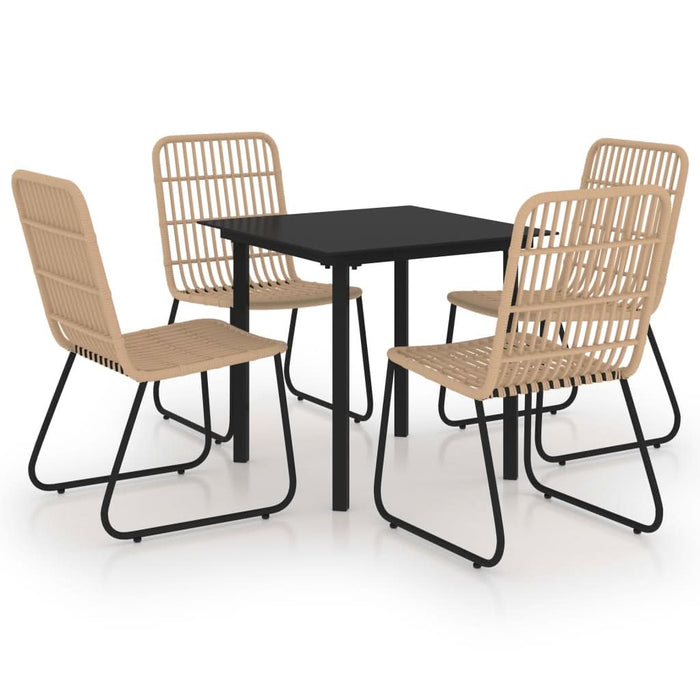 Set mobilier de exterior, 5 piese, poliratan și sticlă - WALTI WALTI