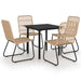 Set mobilier de exterior, 5 piese, poliratan și sticlă - WALTI WALTI