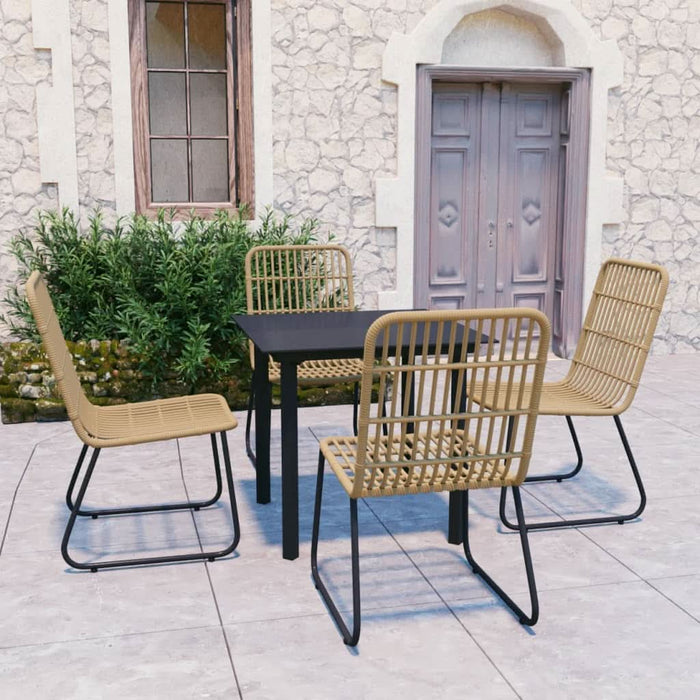 Set mobilier de exterior, 5 piese, poliratan și sticlă - WALTI WALTI