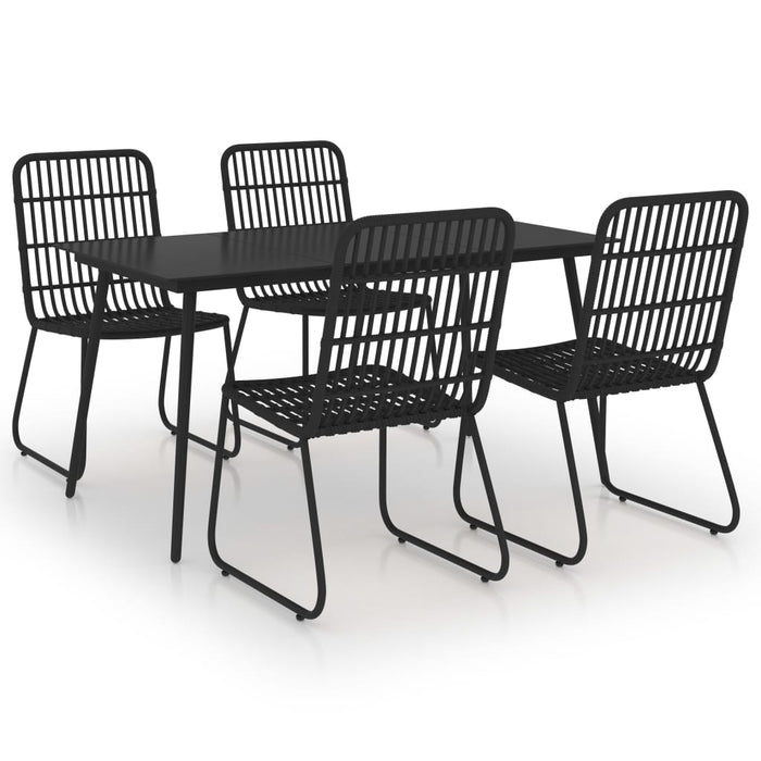 Set mobilier de exterior, 5 piese, poliratan și sticlă - WALTI WALTI
