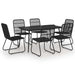 Set mobilier de exterior, 7 piese, negru, poliratan și sticlă - WALTI WALTI