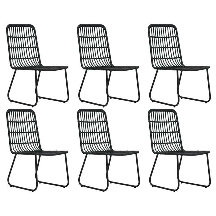 Set mobilier de exterior, 7 piese, negru, poliratan și sticlă - WALTI WALTI