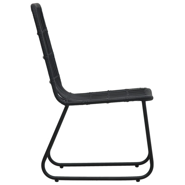 Set mobilier de exterior, 7 piese, negru, poliratan și sticlă - WALTI WALTI