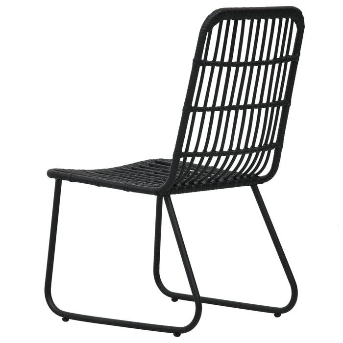 Set mobilier de exterior, 7 piese, negru, poliratan și sticlă - WALTI WALTI