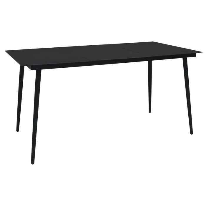 Set mobilier de exterior, 7 piese, negru, poliratan și sticlă - WALTI WALTI