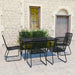 Set mobilier de exterior, 7 piese, negru, poliratan și sticlă - WALTI WALTI