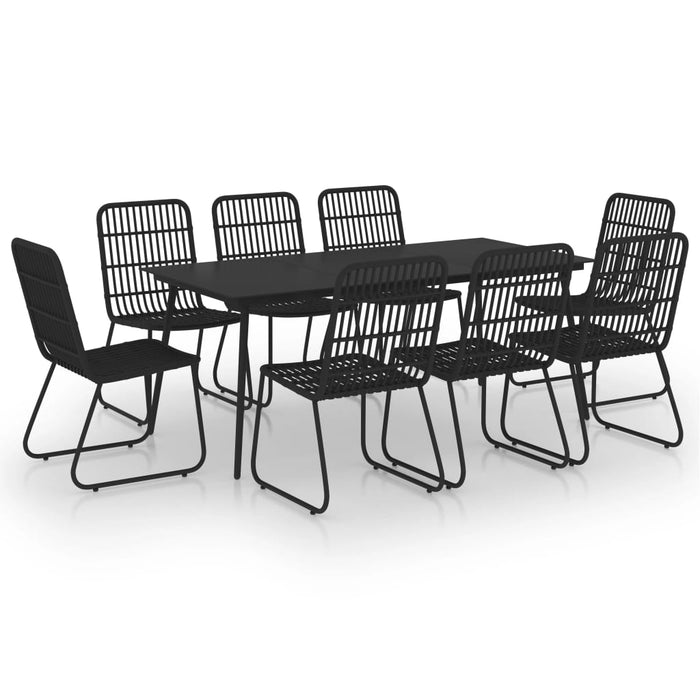 Set mobilier de exterior, 9 piese, poliratan și sticlă - WALTI WALTI
